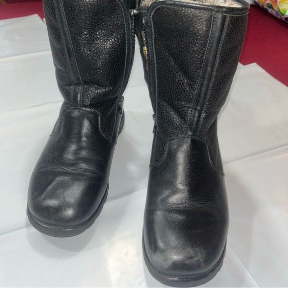 TOE WARMERS CANADA BLACK Leather FUR LINED Zip up Winter BOOTS T08665 WOMEN 7.5M - Picture 12 of 16